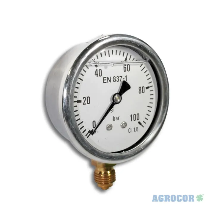 Manometro glicerina 100 bar 1/4″ 63 mm
