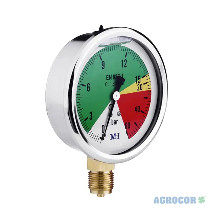 Manometro glicerina isometrico 0/8/25bar 1/4″ 63mm